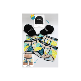 Pack 4 Boxer LM2402-67LEM LOOKME + 2 Casquettes Offertes